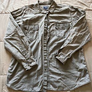 Men's Gray Button Up Shirt